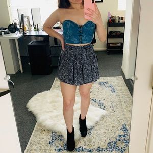 Brandy Melville navy and white skirt